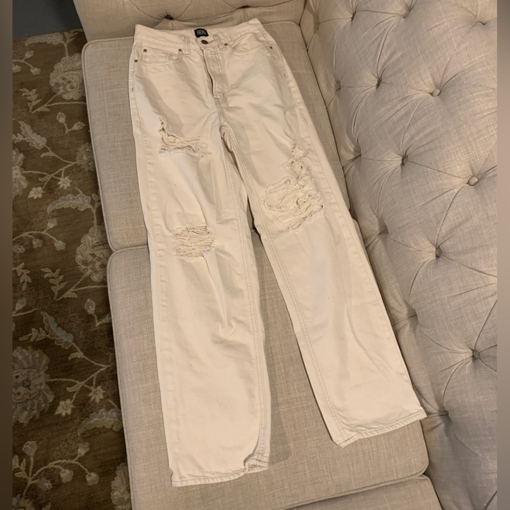 BDG White Jeans. High rise, boyfriend cut.